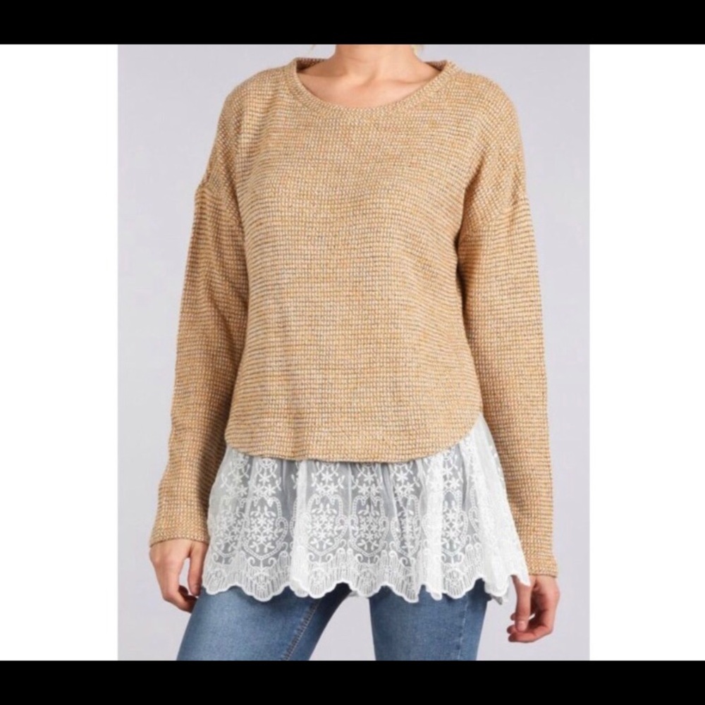 Blu Pepper Lace Hem Sweater